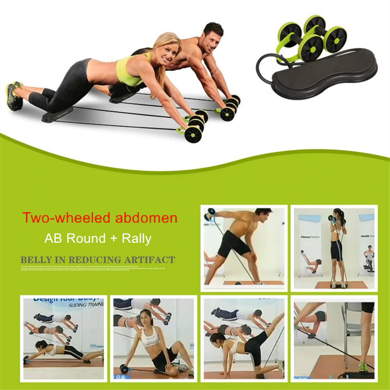 Multifunctional Ab Roller Wheel – Core Trainer with Resistance Bands & Elbow Support