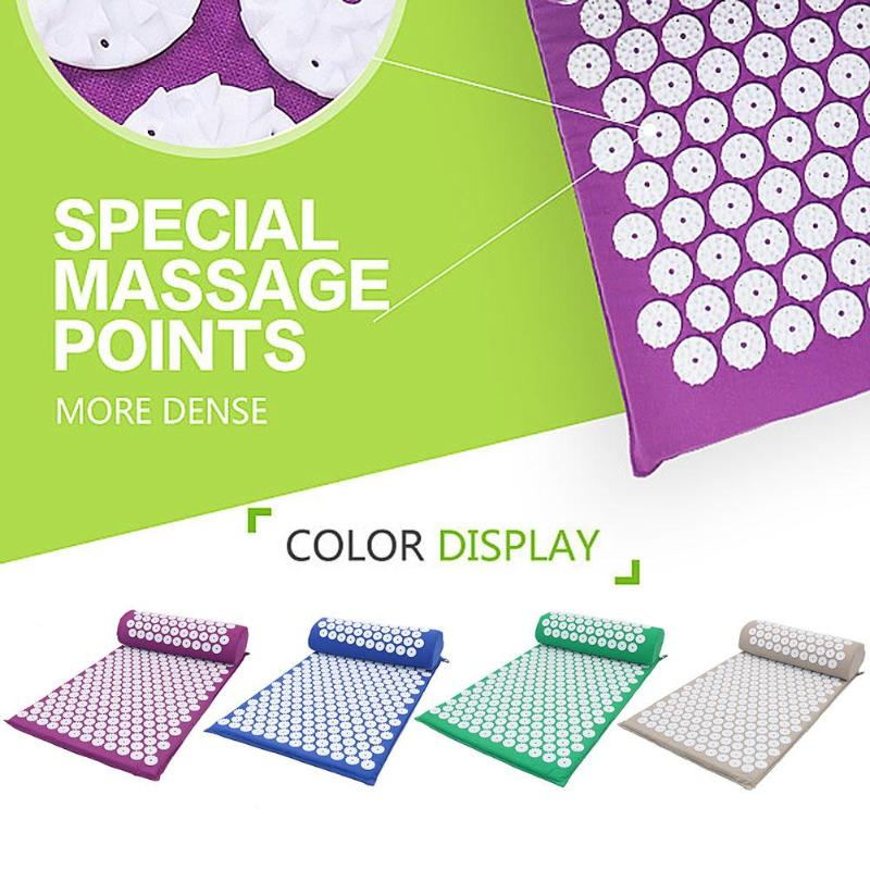 Acupressure Mat & Pillow Set – Yoga Massage Cushion for Back, Neck & Stress Relief
