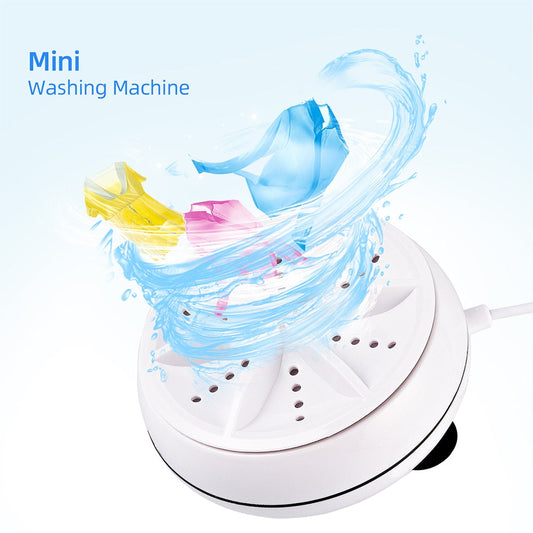 2-in-1 Portable Mini Ultrasonic Washing Machine – Compact Washer for Travel & Small Loads