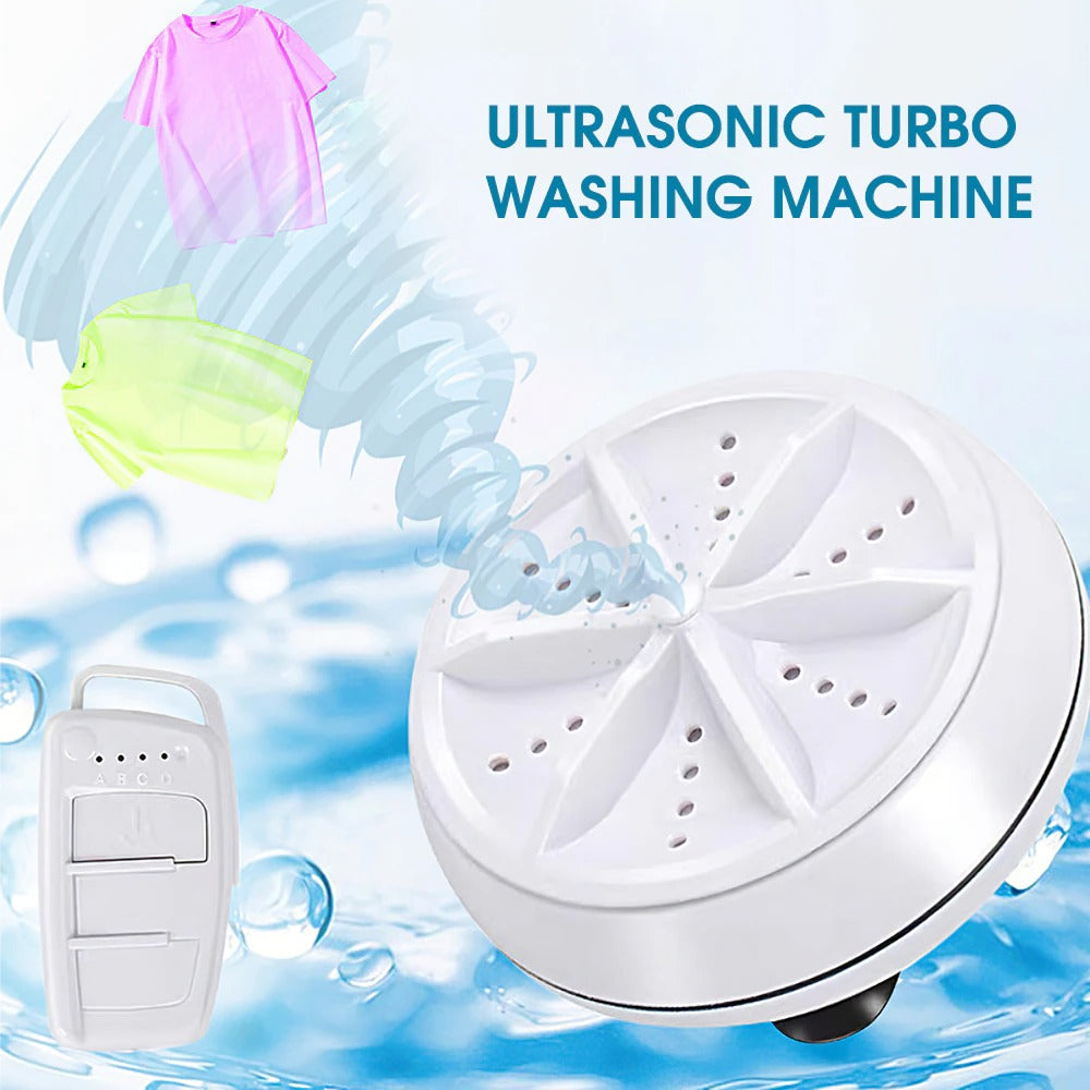 2-in-1 Portable Mini Ultrasonic Washing Machine – Compact Washer for Travel & Small Loads