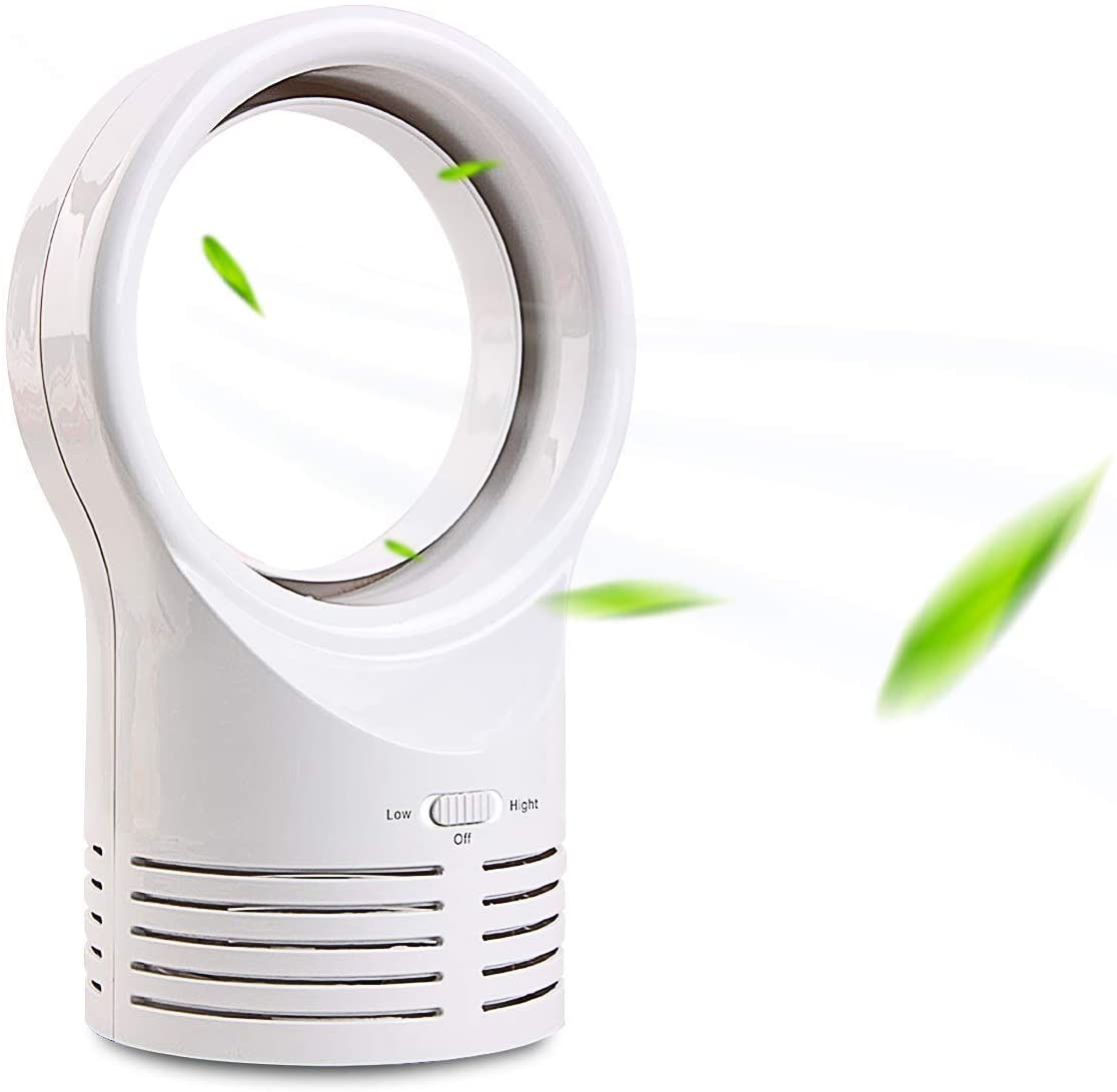 Bladeless Desktop Fan – Quiet Electric Cooling Fan for Home & Office Use