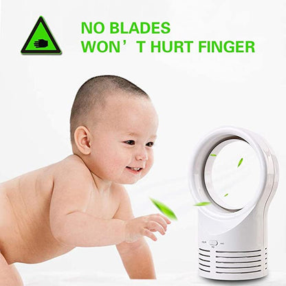 Bladeless Desktop Fan – Quiet Electric Cooling Fan for Home & Office Use