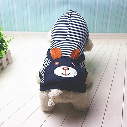 Striped Dog Hoodie – Warm Winter Clothes for Small & Medium Dogs