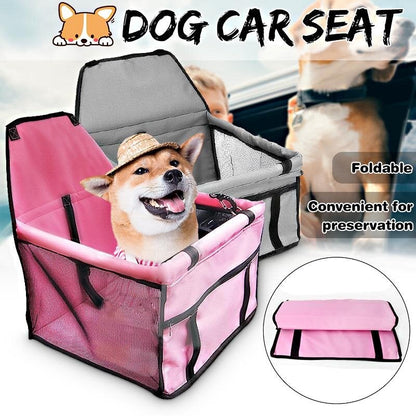 Folding Pet Car Seat Hammock – Waterproof Travel Carrier & Seat Protector for Dogs